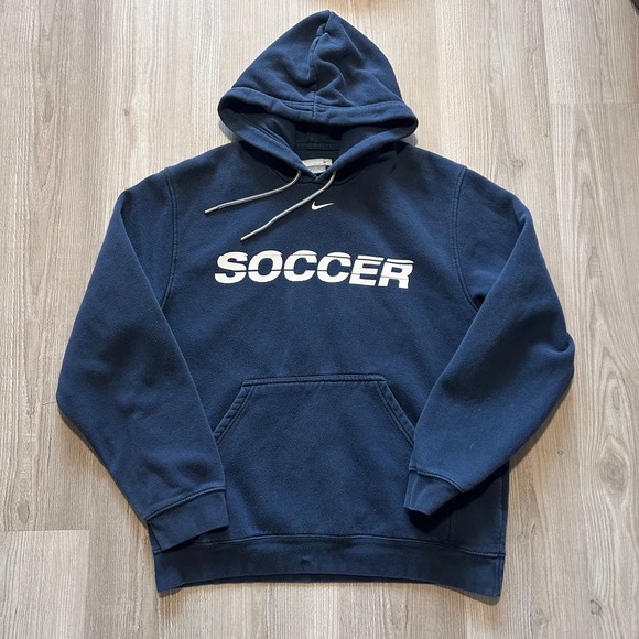 Nike Other - Men's Vintage Y2k Nike Soccer Center Swoosh Blue Hoodie Pullover Sweatshirt Sz M